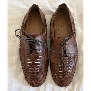 Red Tape Men’s Brown Woven Lace Up Loafers Size 11